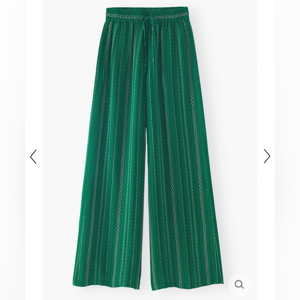 Wrap London textured striped linen trousers